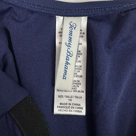 Tommy Bahama Women’s Size 16 Pearl Clara Wrap One-Piece Swimsuit Dark Blue NWOT - Picture 8 of 10